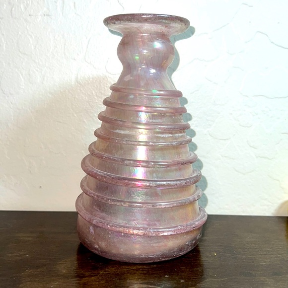 Farinati Glass Other - Murano SCAVO island art glass iridescent swirl vase. Ancient Roman style glass